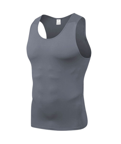 Men's Solid Compression Tank Top-DUMVE05976