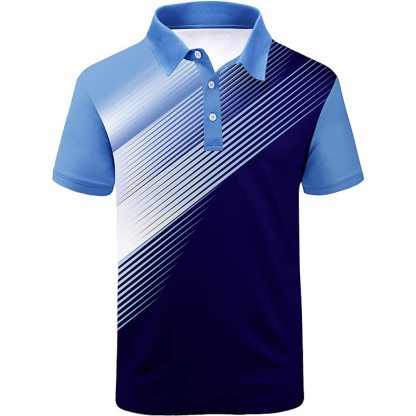 ZITY Men's Moisture Wicking Quick Dry Short Sleeve Print Golf Polo Shirt-APOH700045 | Zitysports