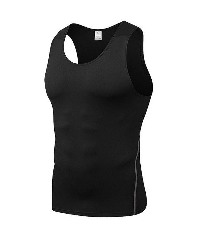 Men's Solid Compression Tank Top-DUMVE05976