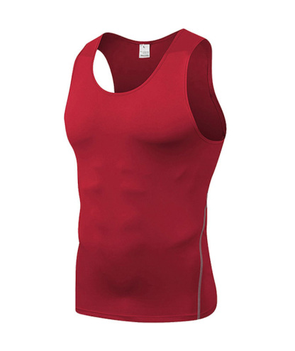 Men's Solid Compression Tank Top-DUMVE05976