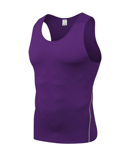 Men's Solid Compression Tank Top-DUMVE05976