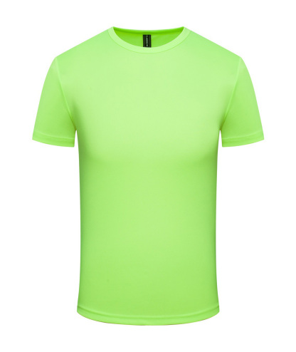 Solid Color Round Neck Dry Fit T-shirt-DUMTS05797