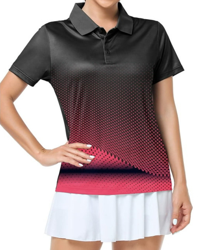 Black Pink casual polo shirts for women - Quick dry & stylish