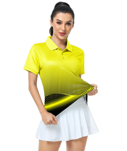 ZITY Women's Tennis Button-Up Short Sleeve Fast Dry Polo Shirt-ZPK001220 | Zitysports