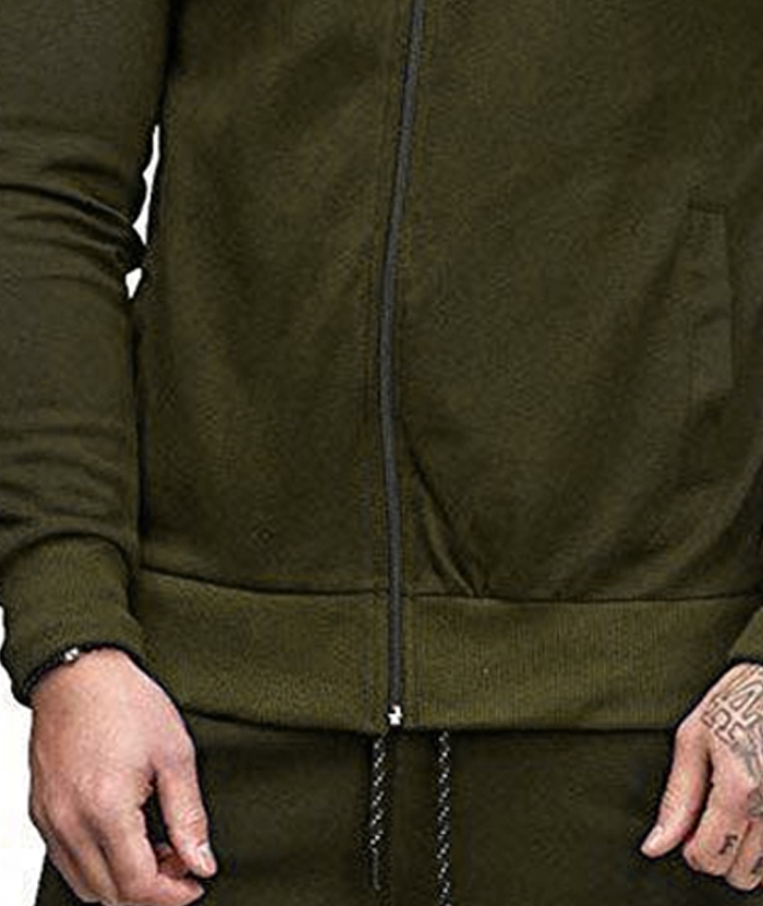 ZITY Men's Full-Zip Long Sleeve Workout Slim Fit Outdoor Hoodie-DUMFH04985|Zitysports