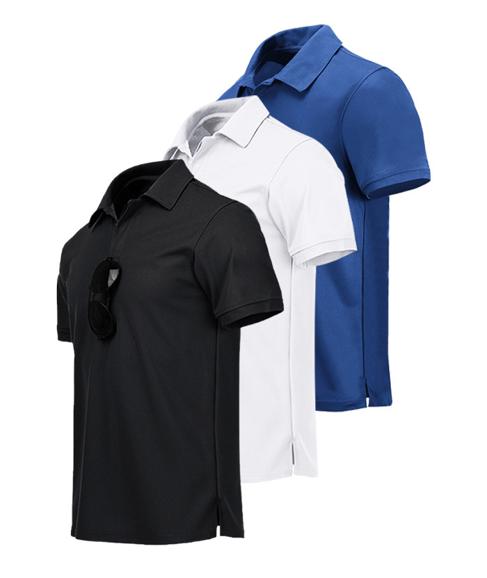 3 Pack Men's Button Up Dri Fit Golf Polo Shirt-AZUHE00035