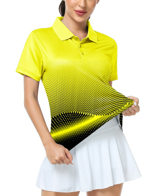 ZITY Women's Tennis Button-Up Short Sleeve Fast Dry Polo Shirt-ZPK001220 | Zitysports
