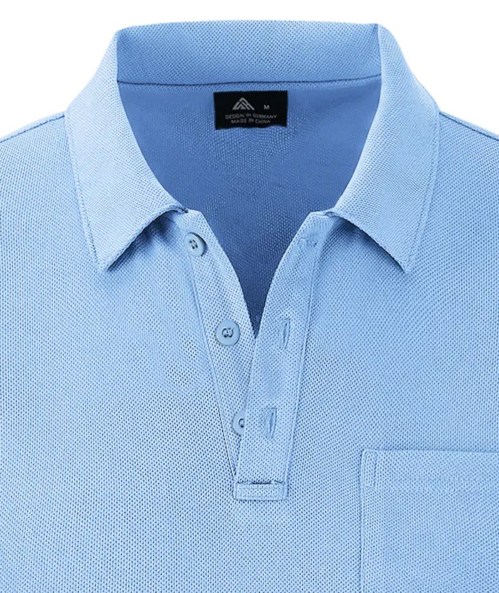 ZITY Men's Solid Color Fast Dry Neck Air Force with Pocket Polo Shirt-ZPK008914 | Zitysports