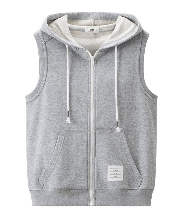 ZITY Men's Plus Size Zip-Up Sleeveless Hooide-DUMMG05207|Zitysports