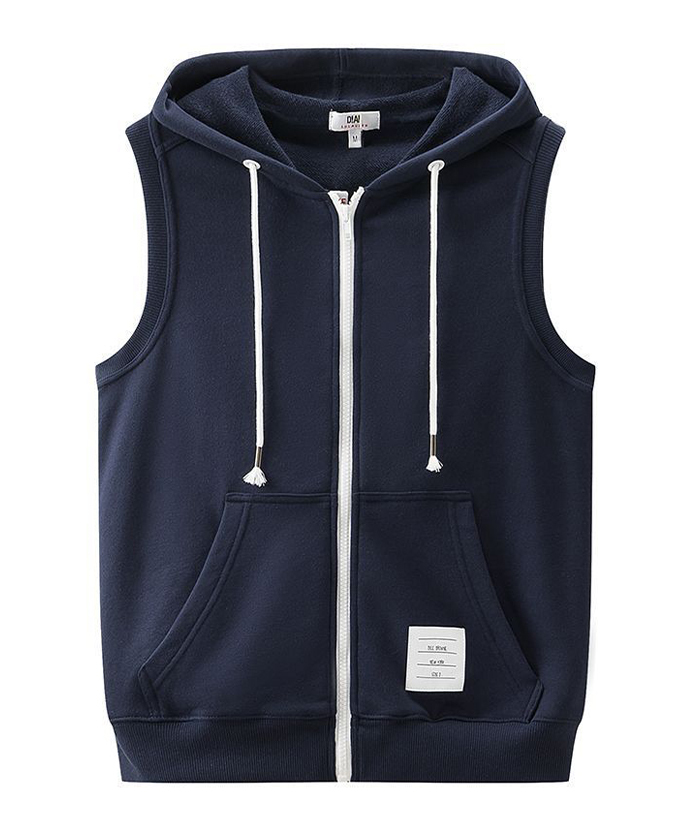 ZITY Men's Plus Size Zip-Up Sleeveless Hooide-DUMMG05207|Zitysports