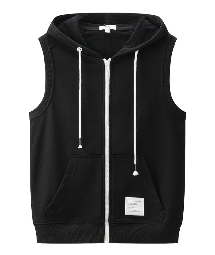 ZITY Men's Plus Size Zip-Up Sleeveless Hooide-DUMMG05207|Zitysports
