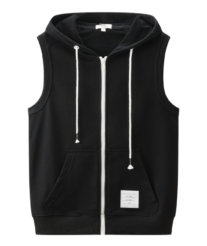 ZITY Men's Plus Size Zip-Up Sleeveless Hooide-DUMMG05207|Zitysports