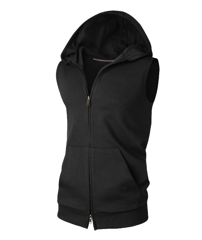 ZITY Men's Slim Fit Cotton Sleeveless Hoodie-DUMMG05209|Zitysports