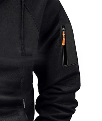 ZITY Men's Solid Quarter-Zip Hoodie-DUMFH04875 | Zitysports