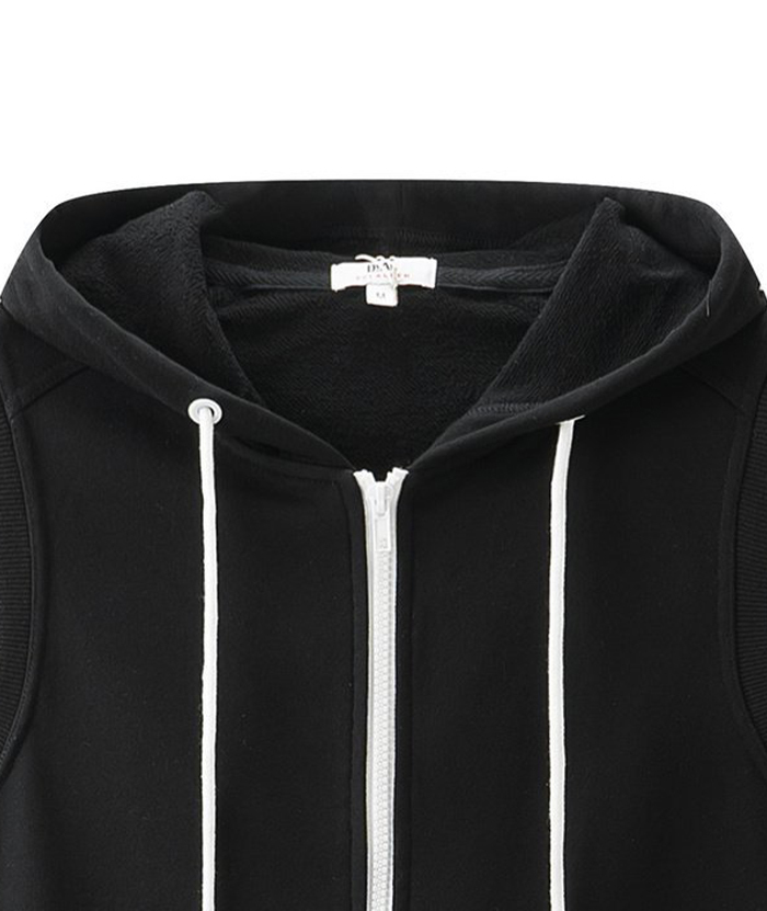 ZITY Men's Plus Size Zip-Up Sleeveless Hooide-DUMMG05207|Zitysports