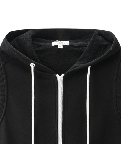 ZITY Men's Plus Size Zip-Up Sleeveless Hooide-DUMMG05207|Zitysports