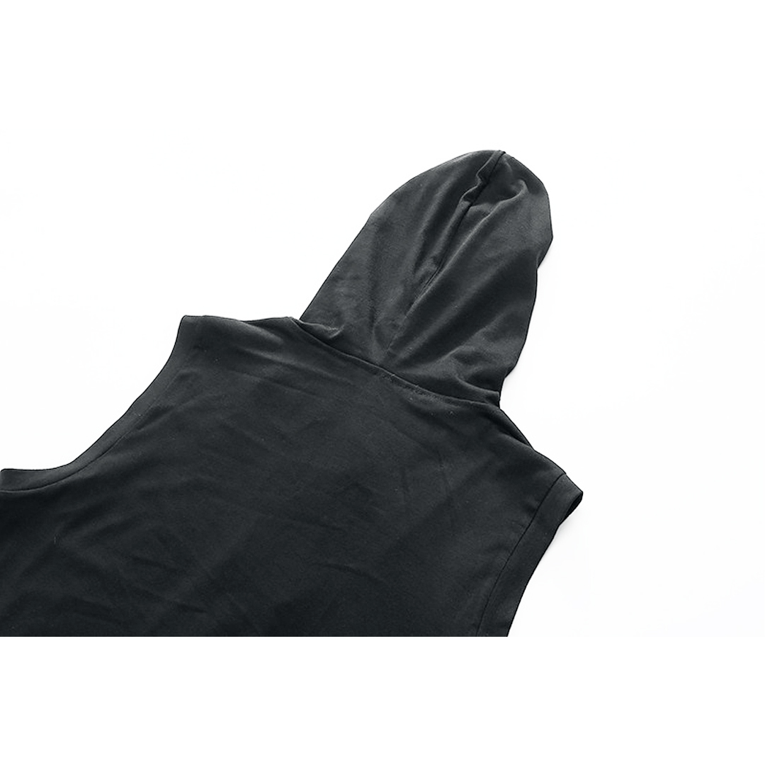 ZITY Men's Sleeveless Fitness Hooded Zipper Drawstring Hoodie-DUMMG05238|Zitysports