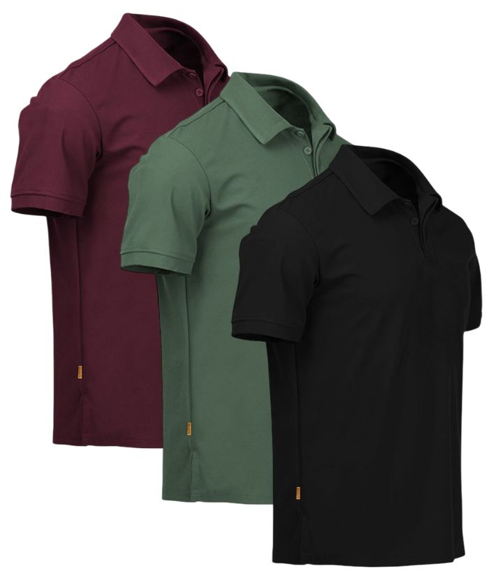 3 Pack Men's Performance Casual Dri Fit Sports Polo Shirt-TZUHE00118