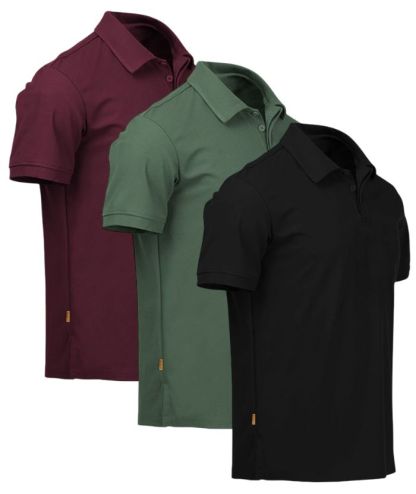 3 Pack Men's Performance Casual Dri Fit Sports Polo Shirt-TZUHE00118