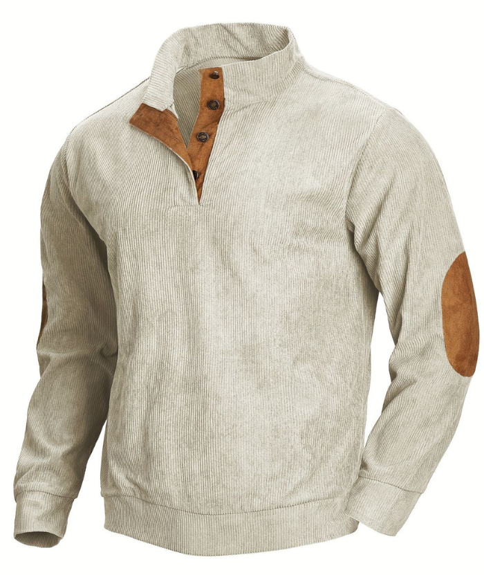 ZITY Men's Stand Collar Button Up Waffle Sweatshirt-DUMFH04609 | Zitysports