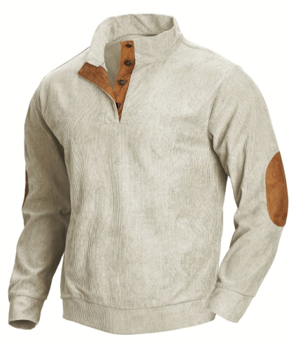ZITY Men's Stand Collar Button Up Waffle Sweatshirt-DUMFH04609 | Zitysports