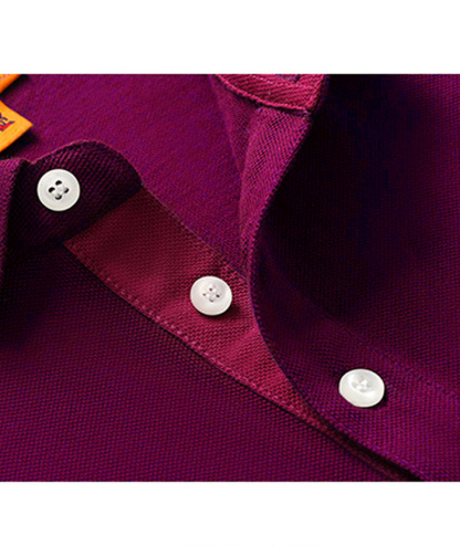 Men's Casual Long Sleeve Solid Color Polo Shirt-SD8988