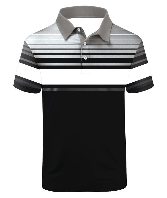 ZITY Men's Striped Color Block Dri Fit Polo Shirt-APOH700052