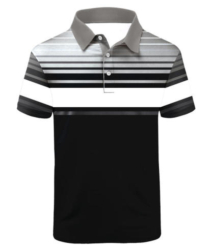 ZITY Men's Striped Color Block Dri Fit Polo Shirt-APOH700052