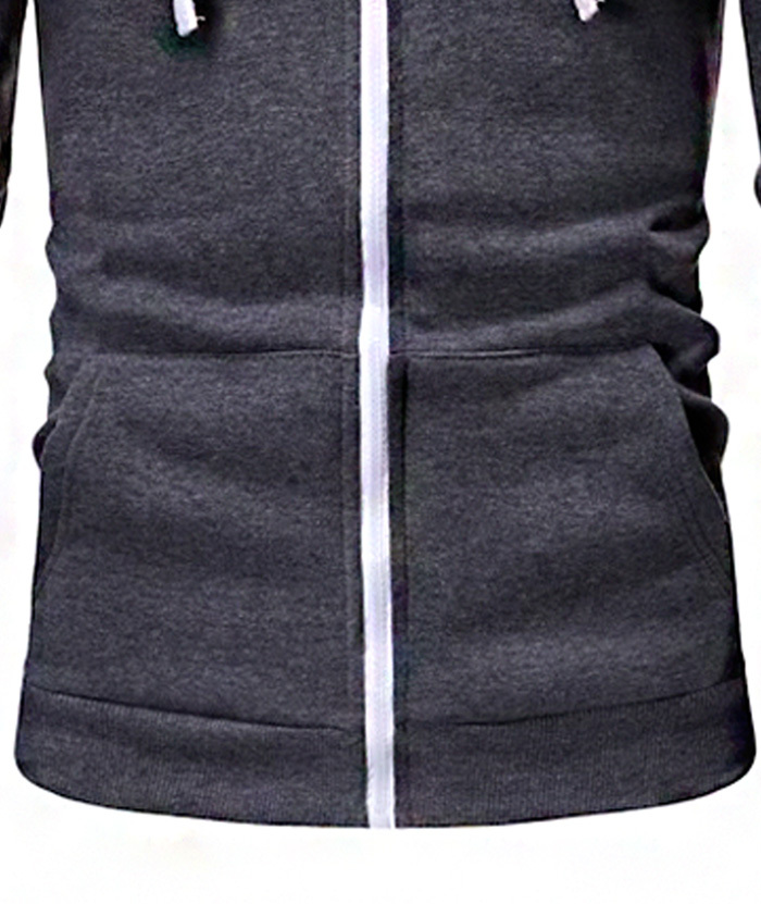 ZITY Men's Light Weight Long Sleeve Full Zip Loose Hoodie-DUMFH05073|Zitysports