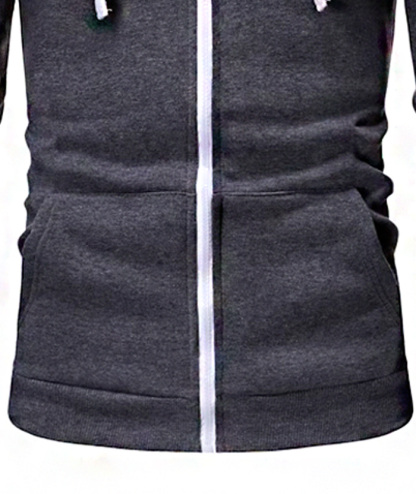 ZITY Men's Light Weight Long Sleeve Full Zip Loose Hoodie-DUMFH05073|Zitysports