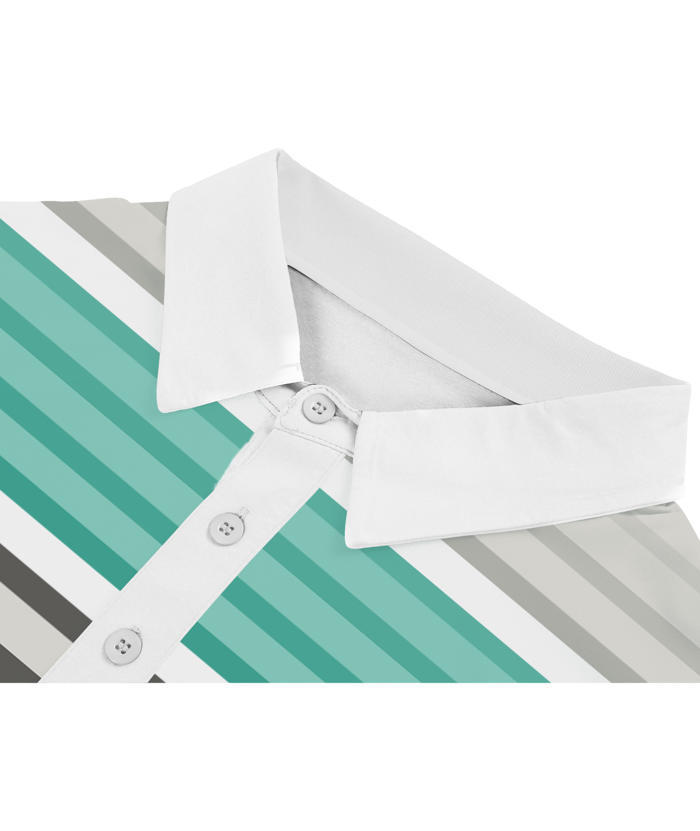 ZITY Men's Striped Color Block Dri Fit Polo Shirt-APOH700052