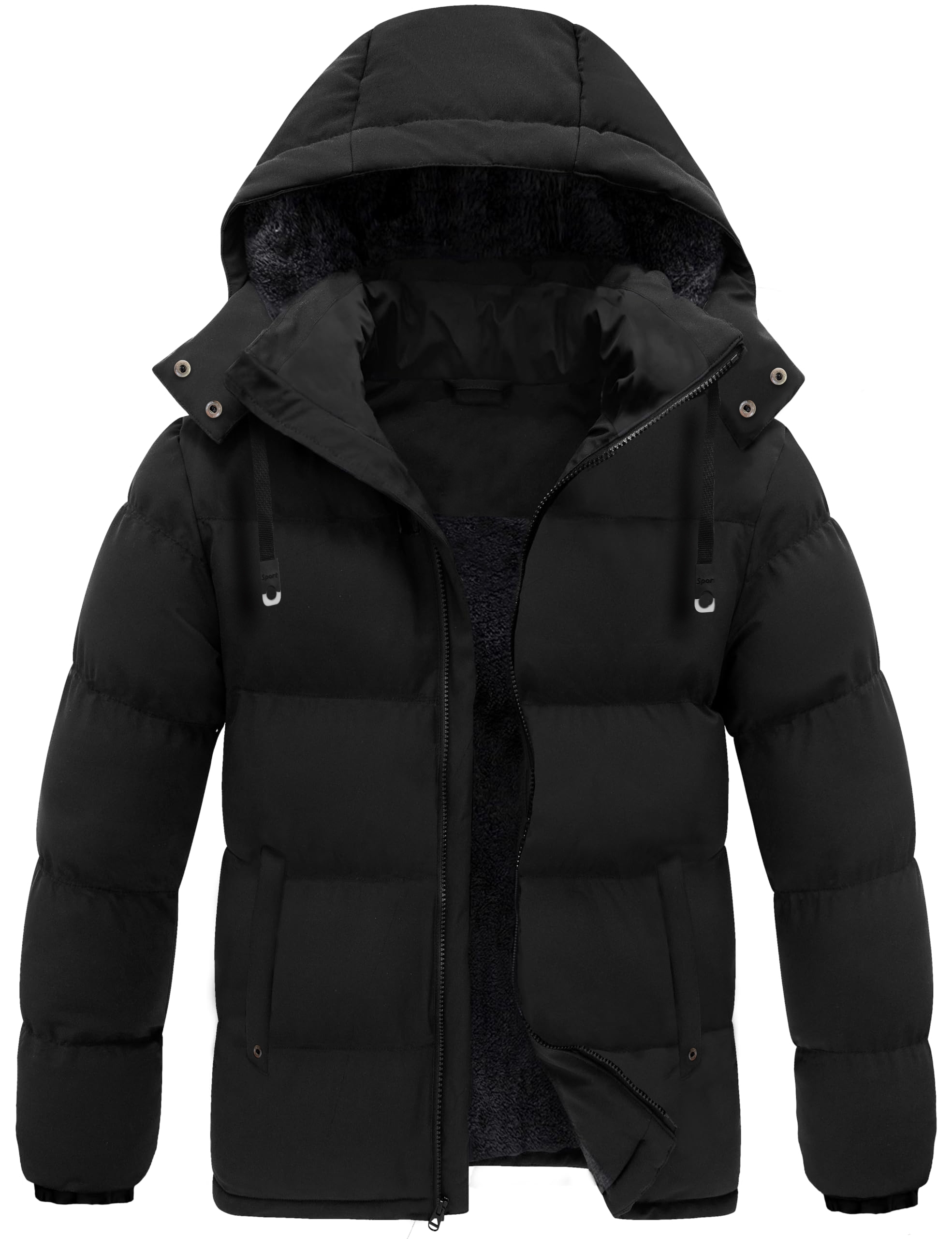 SECOOD Men’s Warm Down Jackets Waterproof Puffer Coat Winter Jacket with Detachable Hood