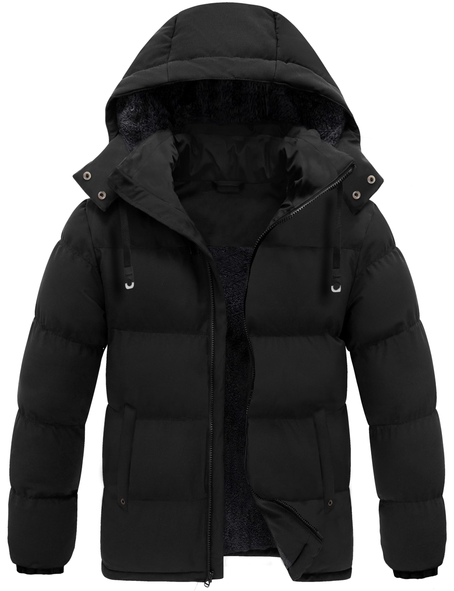 Men’s Warm Down Jacket Waterproof Puffer Winter Coat Detachable Hood | SECOOD