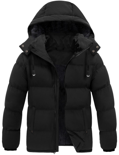SECOOD Men’s Warm Down Jackets Waterproof Puffer Coat Winter Jacket with Detachable Hood