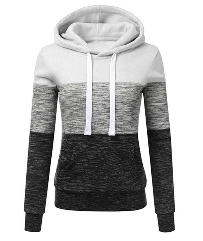 ZITY Women's Color Block Sweatshirt with Pockets-DUWFH04931|Zitysports