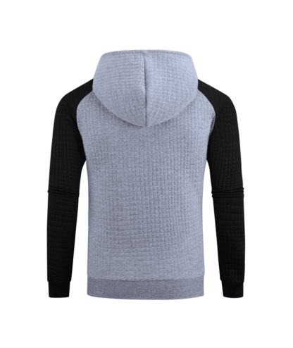 ZITY Men's Slim Fit Long Sleeve Color Block Hoodie Sweatshirt-ZPK006332 | Zitysports