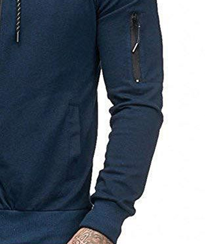 ZITY Men's Full-Zip Long Sleeve Workout Slim Fit Outdoor Hoodie-DUMFH04985|Zitysports
