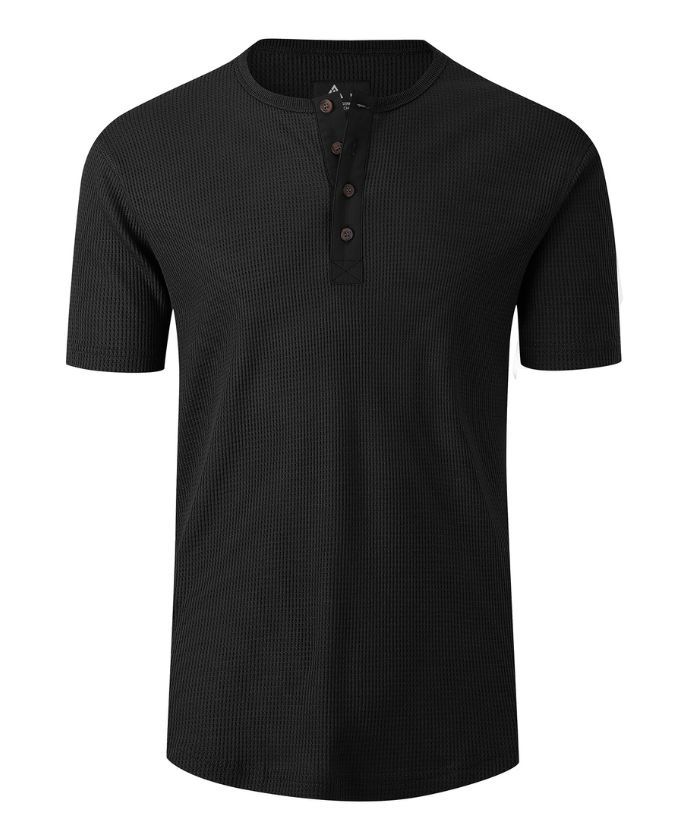 ZITY Men's Slim Fit Button Up Summer T-Shirt-CUMSS01786
