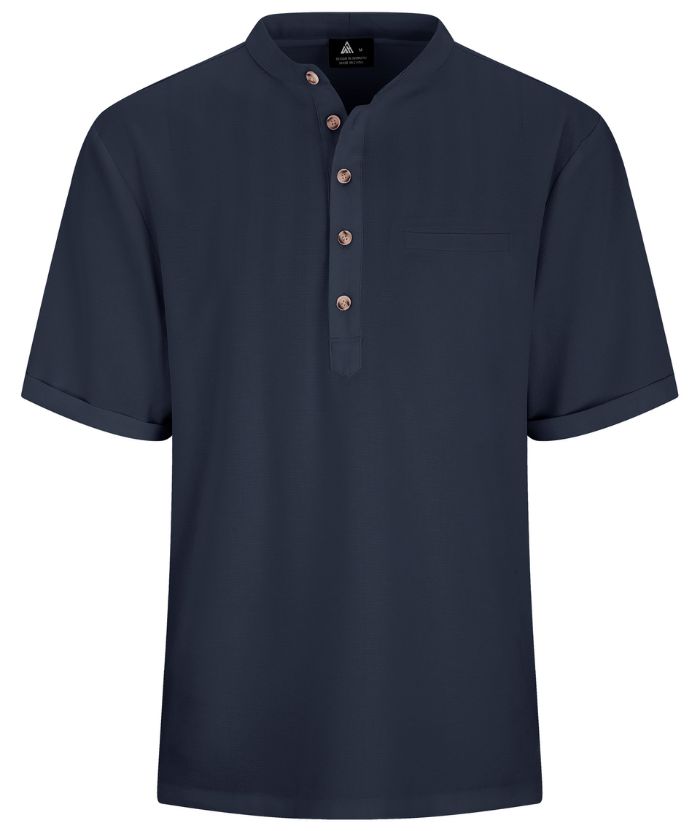 ZITY Men's Dri Fit Summer Henley T-Shirt-CUMSS01288