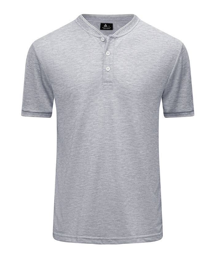 ZITY Men's Button Up Casual Neck T-Shirt-CUMSS01737