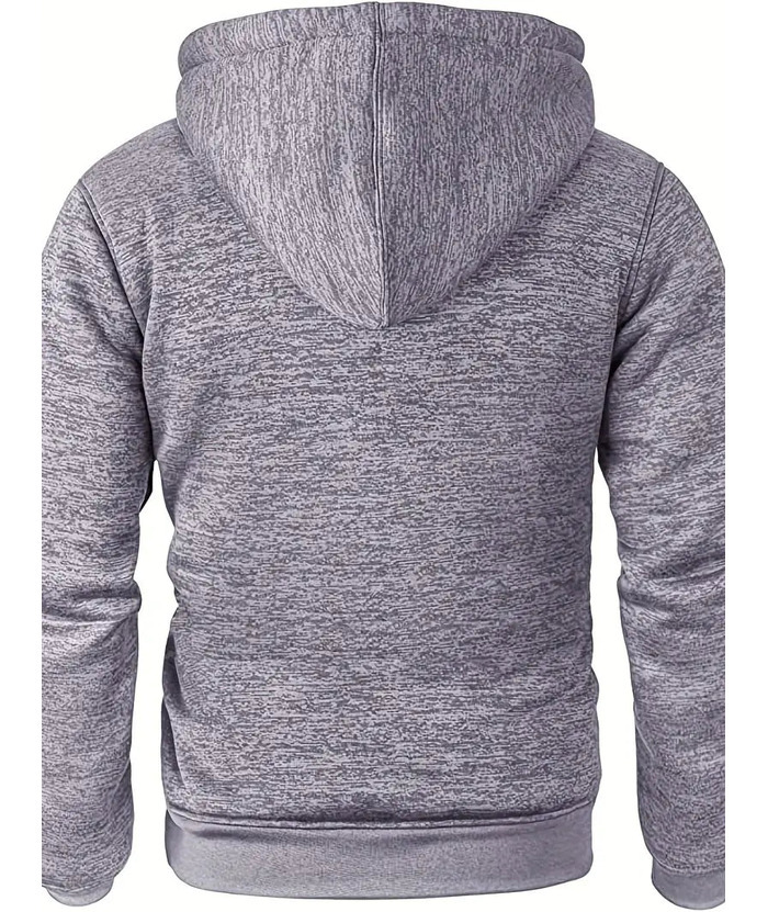 ZITY Men's Warm Fleece Solid Color Casual Zip Up Hoodie-ZPK005323 | Zitysports