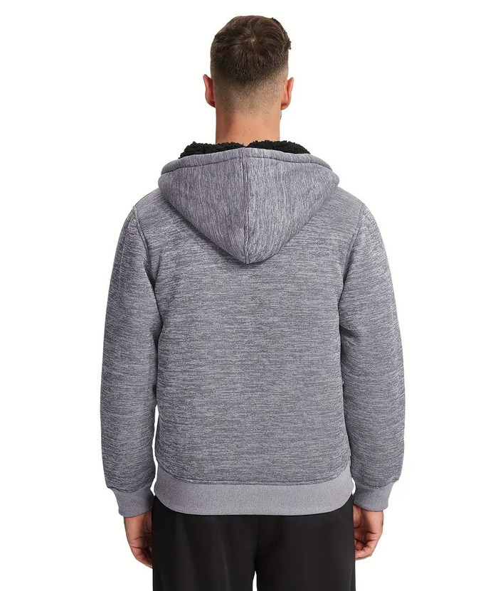 ZITY Men's Warm Fleece Solid Color Casual Zip Up Hoodie-ZPK005323 | Zitysports