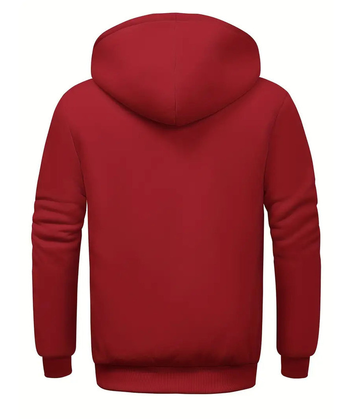 ZITY Men's Solid Hooded Jacket Thick Fleece Hoodie For Fall Winter-ZPK007270 | Zitysports