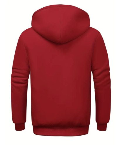 ZITY Men's Solid Hooded Jacket Thick Fleece Hoodie For Fall Winter-ZPK007270 | Zitysports