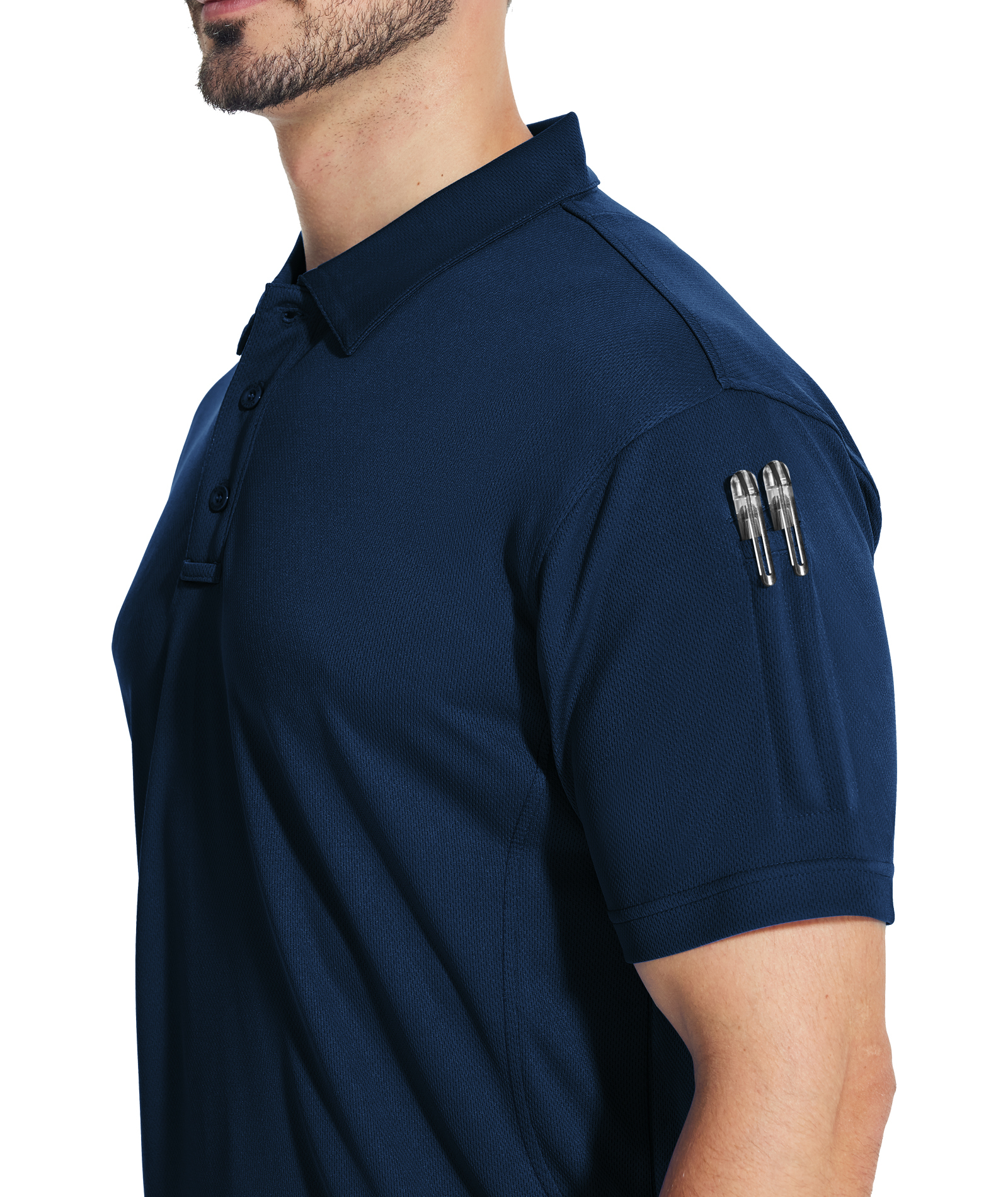 ZITY Men's Slim Fit Button Up Golf Polo Shirt-CUMPO03930