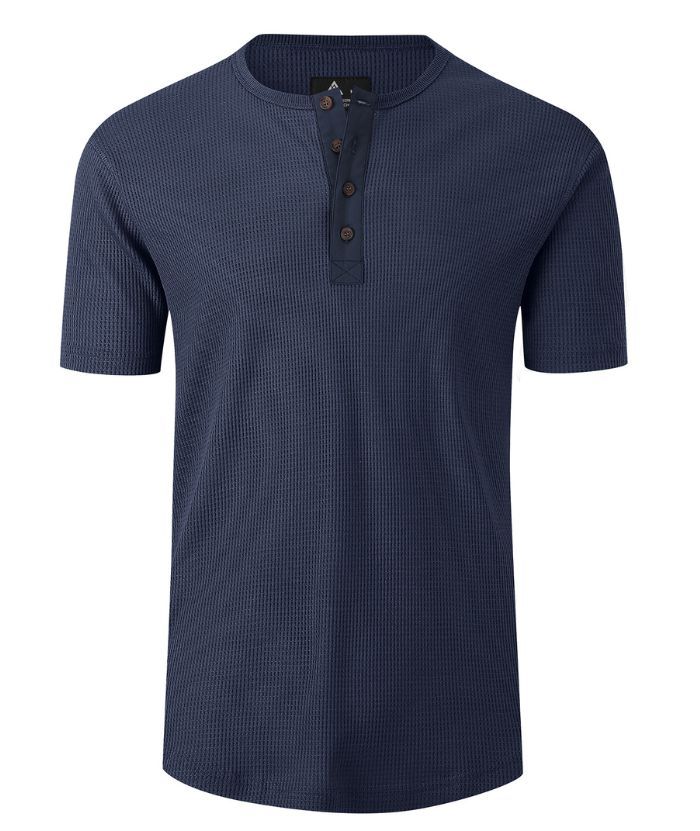 ZITY Men's Slim Fit Button Up Summer T-Shirt-CUMSS01786