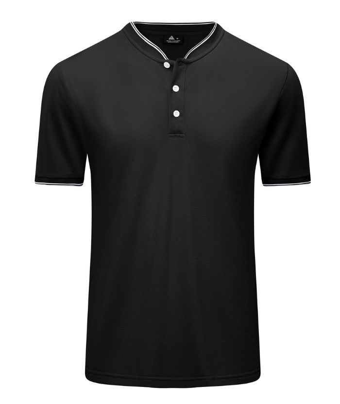 ZITY Men's Button Up Casual Neck T-Shirt-CUMSS01737