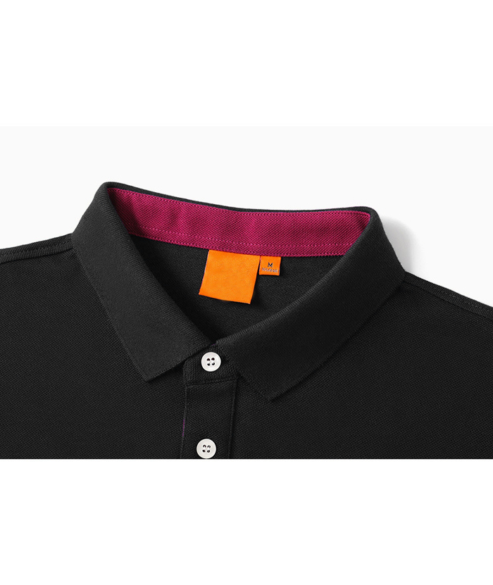 Men's Casual Long Sleeve Solid Color Polo Shirt-SD8988
