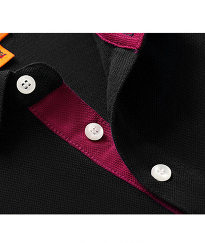 Men's Casual Long Sleeve Solid Color Polo Shirt-SD8988