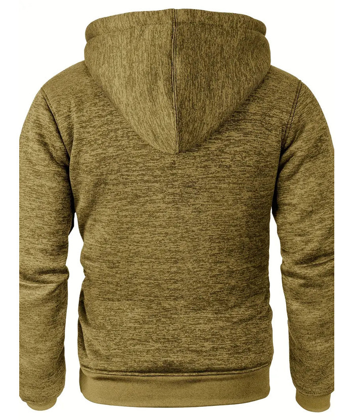 ZITY Men's Warm Fleece Solid Color Casual Zip Up Hoodie-ZPK005323 | Zitysports